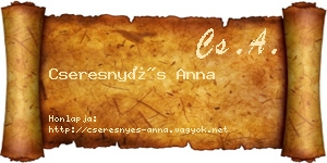 Cseresnyés Anna névjegykártya