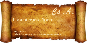 Cseresnyés Anna névjegykártya