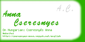 anna cseresnyes business card